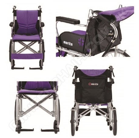 台灣 Merits M1609 標準輪椅【輕巧|舒適|身高高適用】
